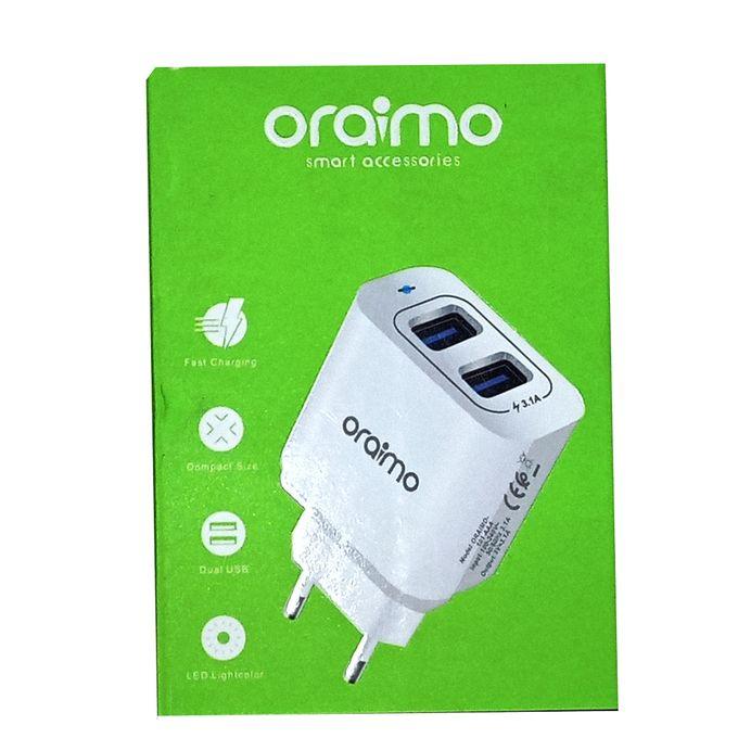 CHARGEUR ORAIMO IPHONE DUAL USB E67D+L53 FAST – airshop