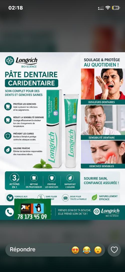 Pâte dentifrice Caridenture – nusra