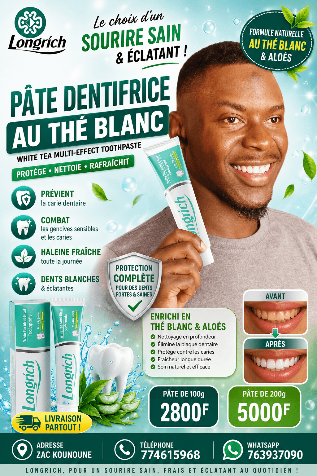 Dentifrice au thé vert de Longrich – BR Concept