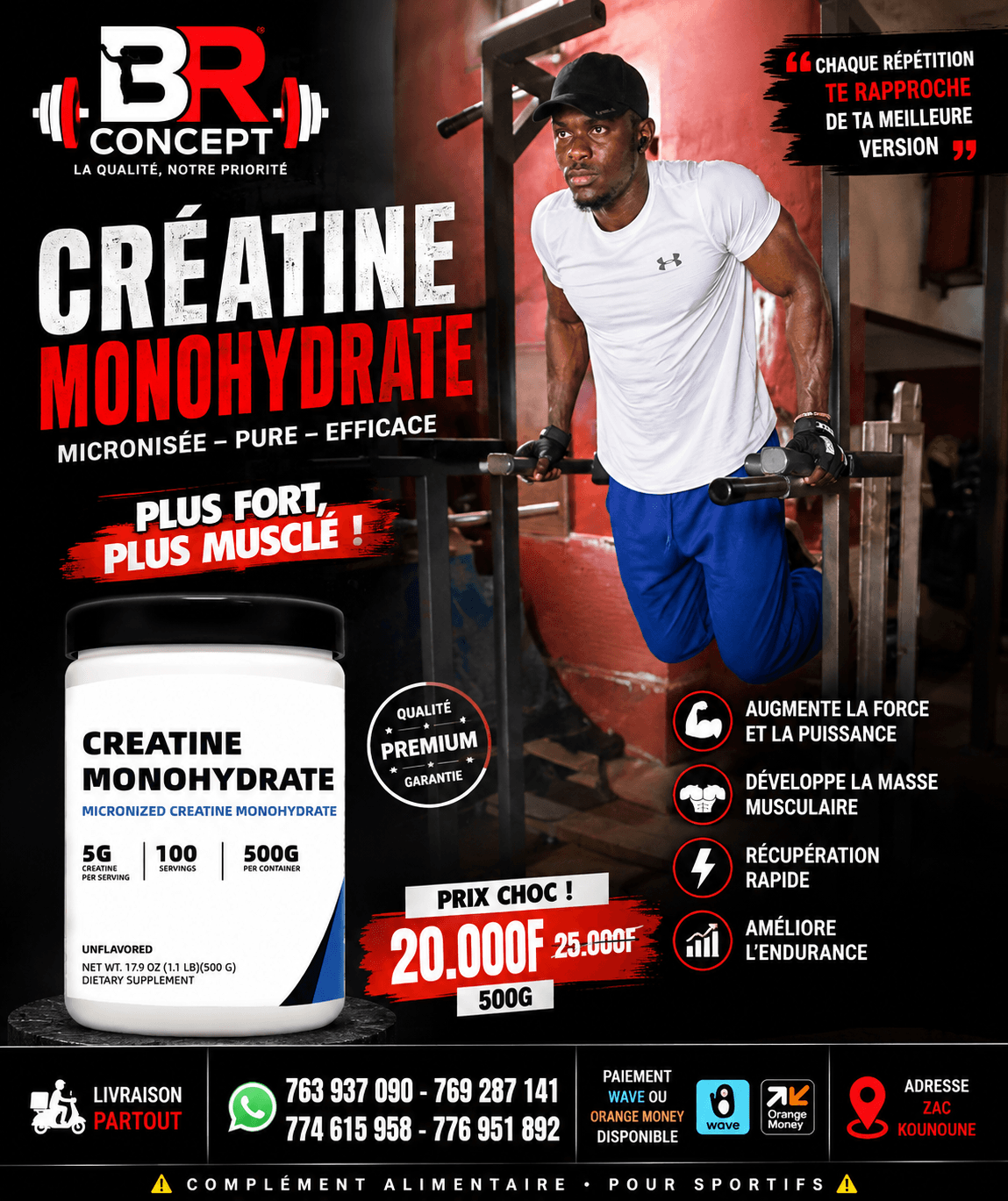Créatine Monohydrate – BR Concept