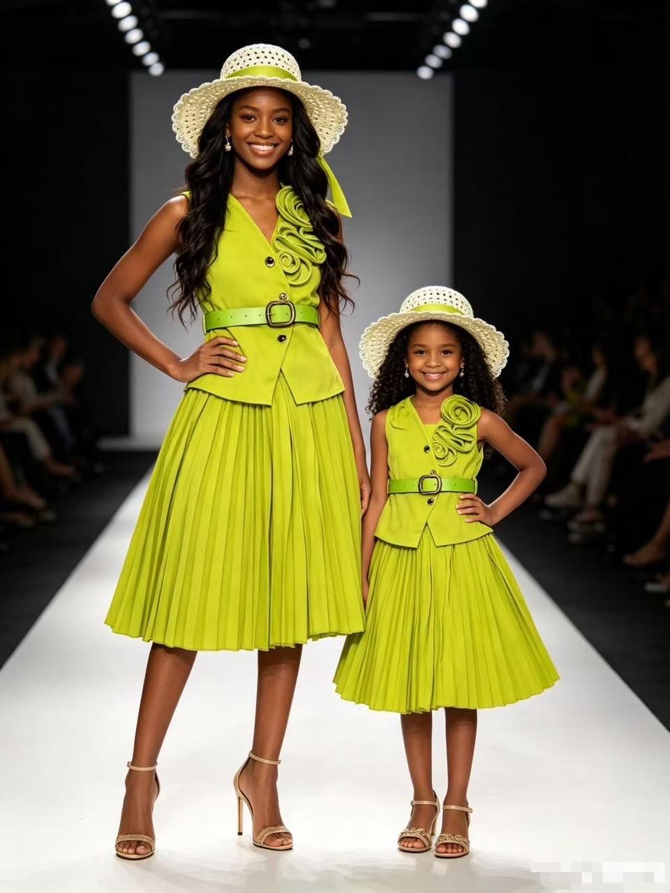 Ensemble robe verte – Univers Des Boud’Chou🌺