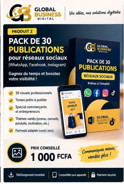 Pack de 30 publications – GLOBAL BUSINESS DIGITAL