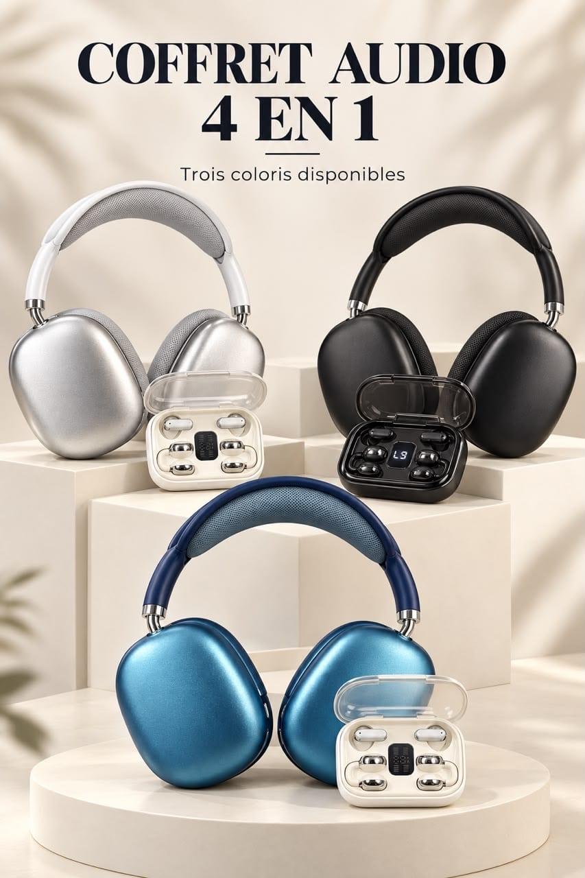 🎧 Un coffret, deux façons d’écouter ! 5000 en gros Casque ou écouteurs : choisis selon ton envie ✨ Dans le bus, au bureau ou pendant tes moments de détente, adopte ton style ! 🤍 Argenté – Diene Mou SBS